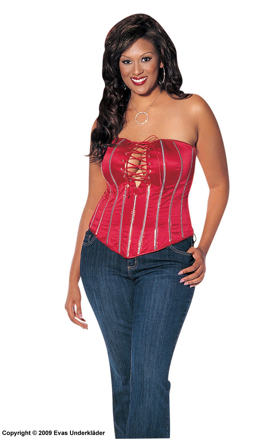 Fire costume with stretch satin corset, plus size